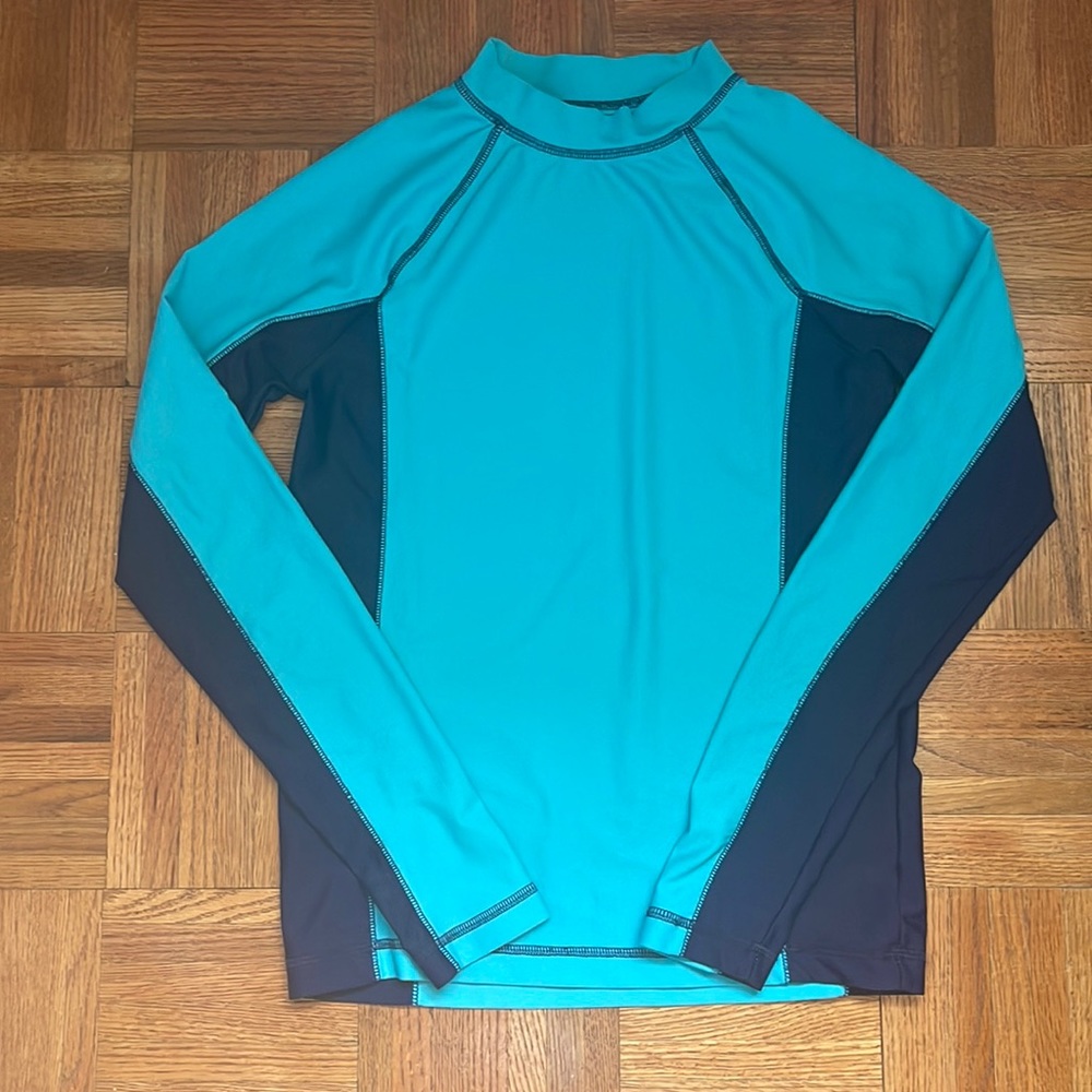 Boys 12/14  Cherokee sunguard swim shirt navy and bright blue